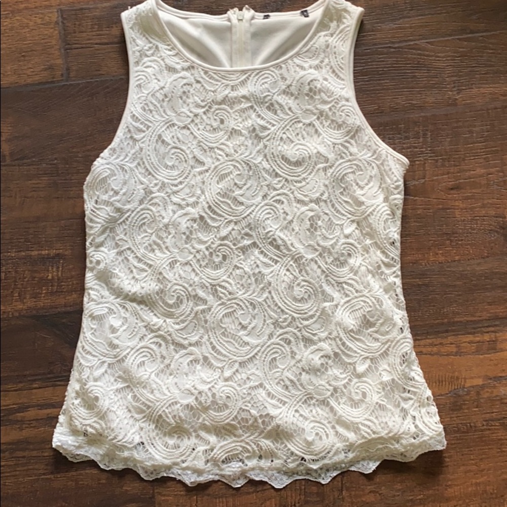 Lace White Tank Top